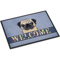 Caroline's Treasures Fawn Pug Welcome Doormat