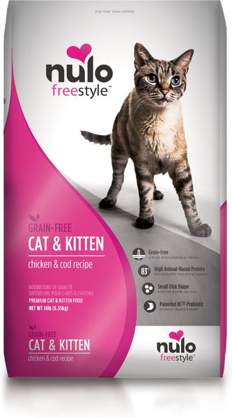 Nulo Freestyle Chicken & Cod Recipe Grain-Free Dry Cat & Kitten Food, 14-lb bag slide 1 of 3