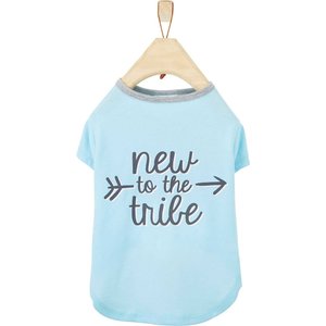 Wagatude New to the Tribe Dog T-Shirt, Blue, Medium