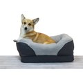 BarksBar Snuggly Sleeper Orthopedic Bolster Dog Bed w/Removable Cover, Gray, Small