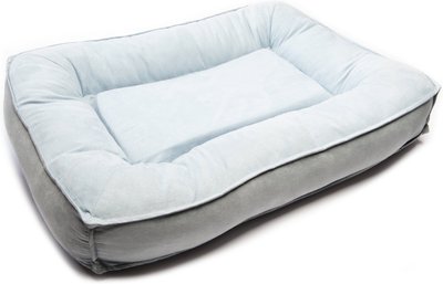 BarksBar Comfy Classic Orthopedic Bolster Dog & Cat Bed w/Removable Cover, Blue/Gray, Medium, slide 1 of 1