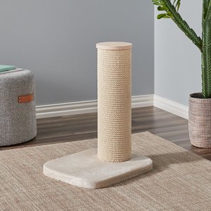 Two By Two City Cat Deluxe European 24-in Faux-Fur Cat Scratching Post, Beige