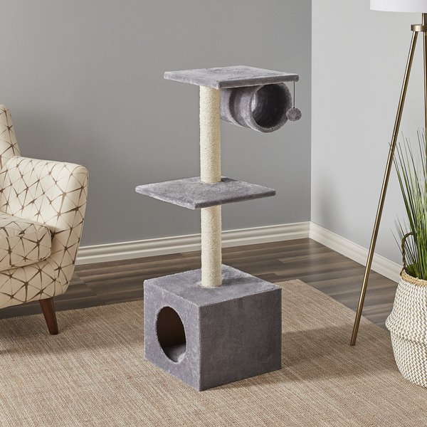 Two By Two The Aspen 42.5-in Plush Cat Tree Playground & Condo, Grey slide 1 of 4