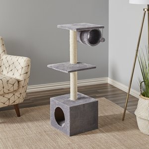 Two By Two The Aspen 42.5-in Plush Cat Tree Playground & Condo, Grey