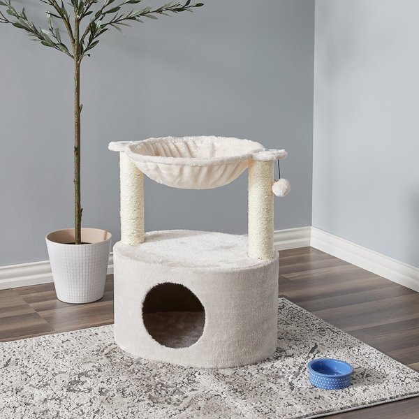 Two By Two The Holly 23.6-in Plush Cat Tree & Condo, Cream slide 1 of 3