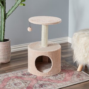 Two By Two The Birch 23.6-in Plush Cat Tree & Condo, Beige