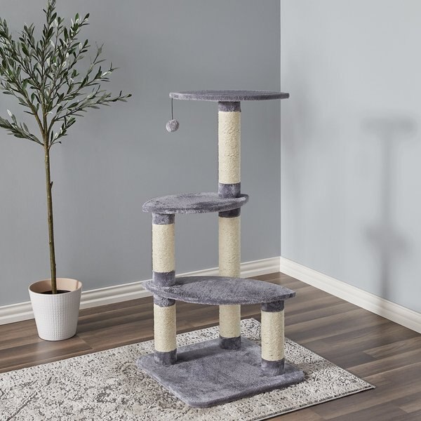 Two By Two The Cypress 41.7-in Plush Cat Tree, Grey slide 1 of 3