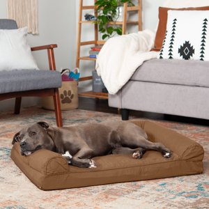 FurHaven Quilted Full Support Orthopedic Sofa Dog & Cat Bed, Toasted Brown, Large