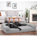 FurHaven Quilted Full Support Orthopedic Sofa Dog & Cat Bed, Silver Gray, Jumbo Plus