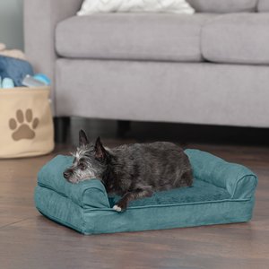 FurHaven Plush & Suede Full Support Orthopedic Sofa Dog & Cat Bed, Deep Pool, Small