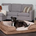 Perfect Comfort Velvet Waves Full Support Orthopedic Sofa Dog & Cat Bed, Brownstone, Jumbo