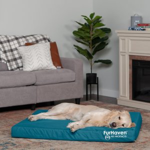 FurHaven Deluxe Oxford Full Support Dog & Cat Bed With Removable Cover, Deep Lagoon, Jumbo
