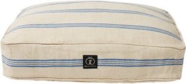 Harry Barker Grain Sack Rectangle Pillow Dog Bed w/Removable Cover, Blue, Large