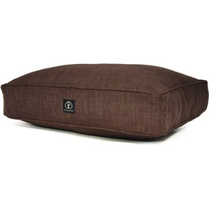 Harry Barker Heather Rectangle Pillow Dog Bed w/Removable Cover, Dark Brown, Large 