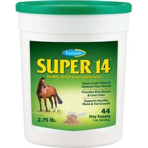 Farnam Super 14 Healthy Skin & Coat Granules Horse Supplement, 2.75-lb tub
