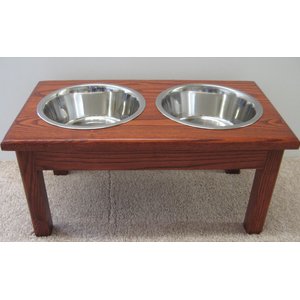 Classic Pet Beds Elevated Double Bowl Dog & Cat Diner, Chery, 4-cup