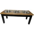 Classic Pet Beds Elevated Triple Bowl Dog & Cat Diner, Espresso/Walnut, 4-cup