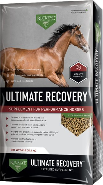 Buckeye Nutrition Ultimate Recovery Extruded Performance Pellets Horse Supplement, 30-lb bag slide 1 of 2