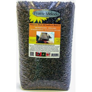 Prairie Melody Pesticide Free Premium Black Oil Sunflower Bird Food, 5-lb bag, case of 6