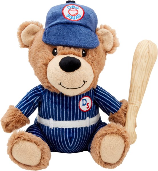 Frisco Baseball Blue Bear Plush Squeaky Dog Toy slide 1 of 5