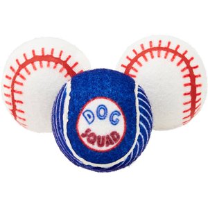 Frisco Baseball Fetch Tennis Ball Squeaky Dog Toy, 3 count