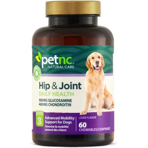PetNC Natural Care Hip & Joint Daily Health Level 3 Liver Flavor Chewable Tablet Dog Supplement, 60 count