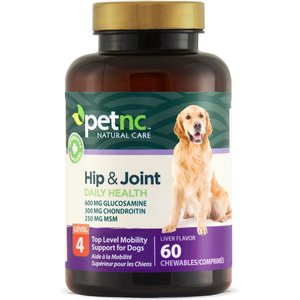 PetNC Natural Care Hip & Joint Daily Health Level 4 Liver Flavor Chewable Tablet Dog Supplement, 60 count