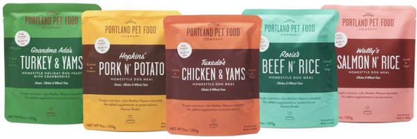 Portland Pet Food Company Homestyle Variety Pack Wet Dog Food Topper, 9-oz pouch, case of 5 slide 1 of 4