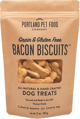 Portland Pet Food Company Bacon Biscuits Grain-Free & Gluten-Free Dog Treats, 5-oz bag, slide 1 of 1