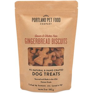 Portland Pet Food Company Gingerbread Biscuits Grain-Free & Gluten-Free Dog Treats, 5-oz bag