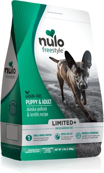 Nulo Freestyle Limited+ Alaska Pollock & Lentils Recipe Puppy & Adult Grain-Free Dry Dog Food, 5.5-lb bag slide 1 of 2