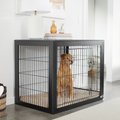 Frisco Double Door Furniture Style Dog Crate, Black, 42-in
