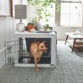 Frisco Double Door Furniture Style Dog Crate, White, 	Medium, 30-in L x 19-in W x 21-in H