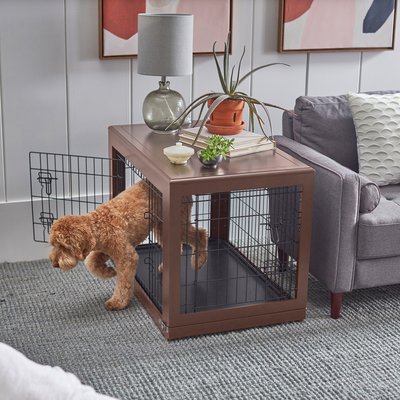 Frisco Double Door Furniture Style Dog Crate, Brown, slide 1 of 1