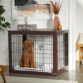 Frisco Double Door Furniture Style Dog Crate, Brown, 42-in