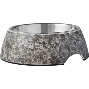Frisco Black Marble Design Stainless Steel Dog & Cat Bowl, 1.75 Cups