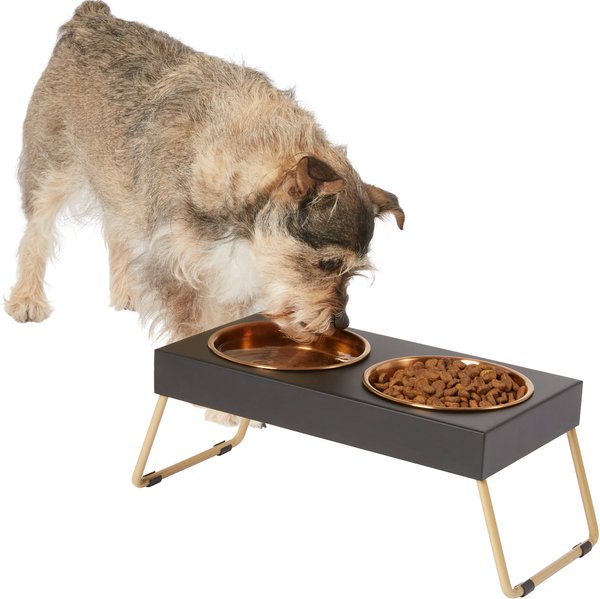 Frisco Copper Stainless Steel Elevated Foldable Double Dog & Cat Bowls, 1.75 Cups slide 1 of 9