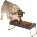 Frisco Copper Stainless Steel Elevated Foldable Double Dog & Cat Bowls