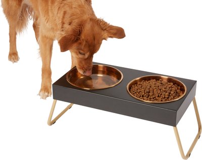 Frisco Copper Stainless Steel Elevated Foldable Double Dog & Cat Bowls, slide 1 of 1