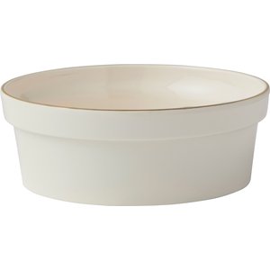 Frisco Gold Trim Melamine Dog & Cat Bowl, Cream, 1 Cup
