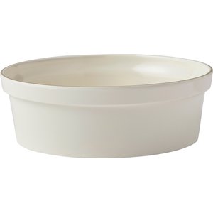 Frisco Gold Trim Melamine Dog & Cat Bowl, Cream, 4.25 Cups