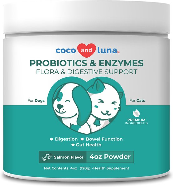 Vita Pet Life Coco & Luna Probiotics & Enzymes Flora & Digestive Support Salmon Flavor Powder Dog & Cat Supplement, 4-oz jar slide 1 of 8