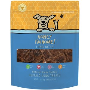 Honey I'm Home! Lung Bites Natural Honey Coated Buffalo Grain-Free Dog Treats, 3.1-oz bag