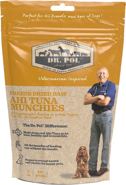 Dr. Pol Raw Ahi Tuna Munchies Grain-Free Freeze-Dried Dog Treats, 8-oz. bag slide 1 of 9