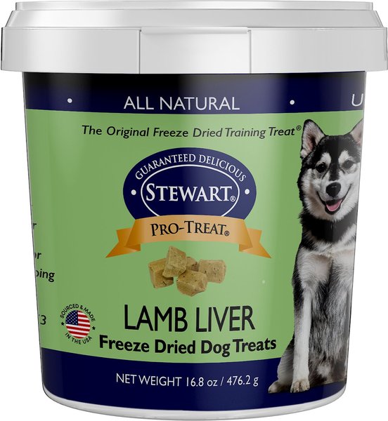 Stewart Pro-Treat Lamb Liver Freeze-Dried Dog Treats, 16.8-oz tub slide 1 of 4