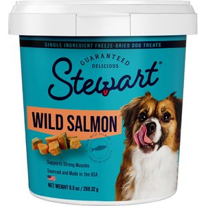 Stewart Pro-Treat Wild Salmon Freeze-Dried Dog Treats, 9.5-oz tub