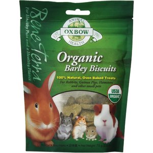 Oxbow Bene Terra Organic Barley Biscuits Small Animal Treats, 2.65-oz bag, bundle of 3