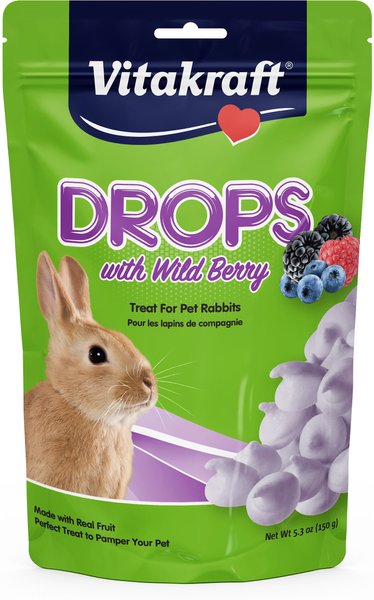 Vitakraft Drops with Wildberry Rabbit Treats, 5.3-oz bag, bundle of 3 slide 1 of 2