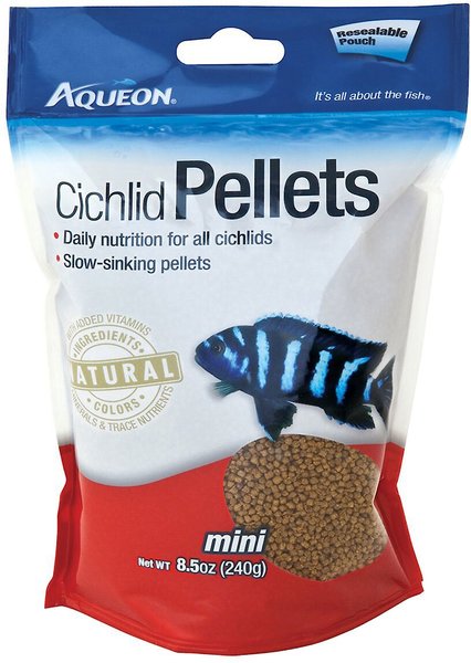 Aqueon Mini Cichlid Pellet Fish Food, 8.5-oz jar, bundle of 2 slide 1 of 2