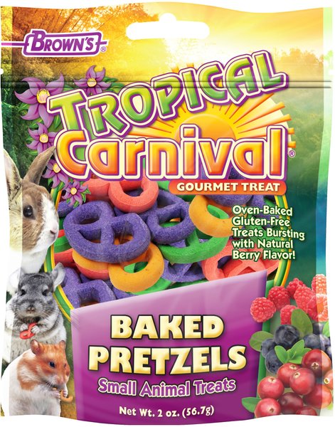 Brown's Tropical Carnival Baked Pretzel Small Animal Treats, 2-oz bag, bundle of 3 slide 1 of 3